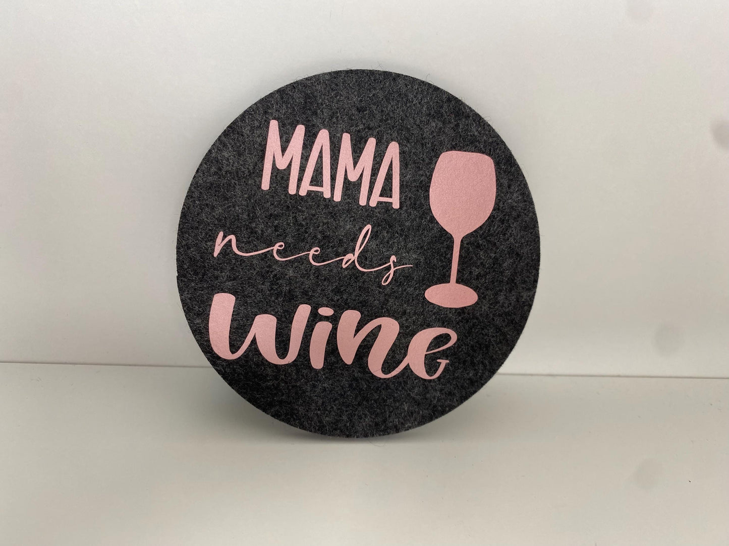 Filzuntersetzer mit  Witzige Sprüche für Mädelsabend Geschenk Rot Weintrinker