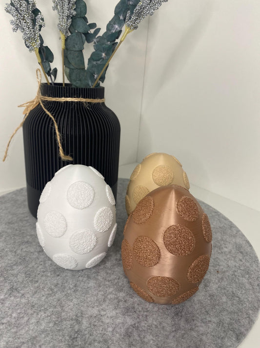 Osterdeko Ei gepunktet Ostern 3D Druck Japandi Modern stilvoll Fuzzy Osterei Eyecatcher