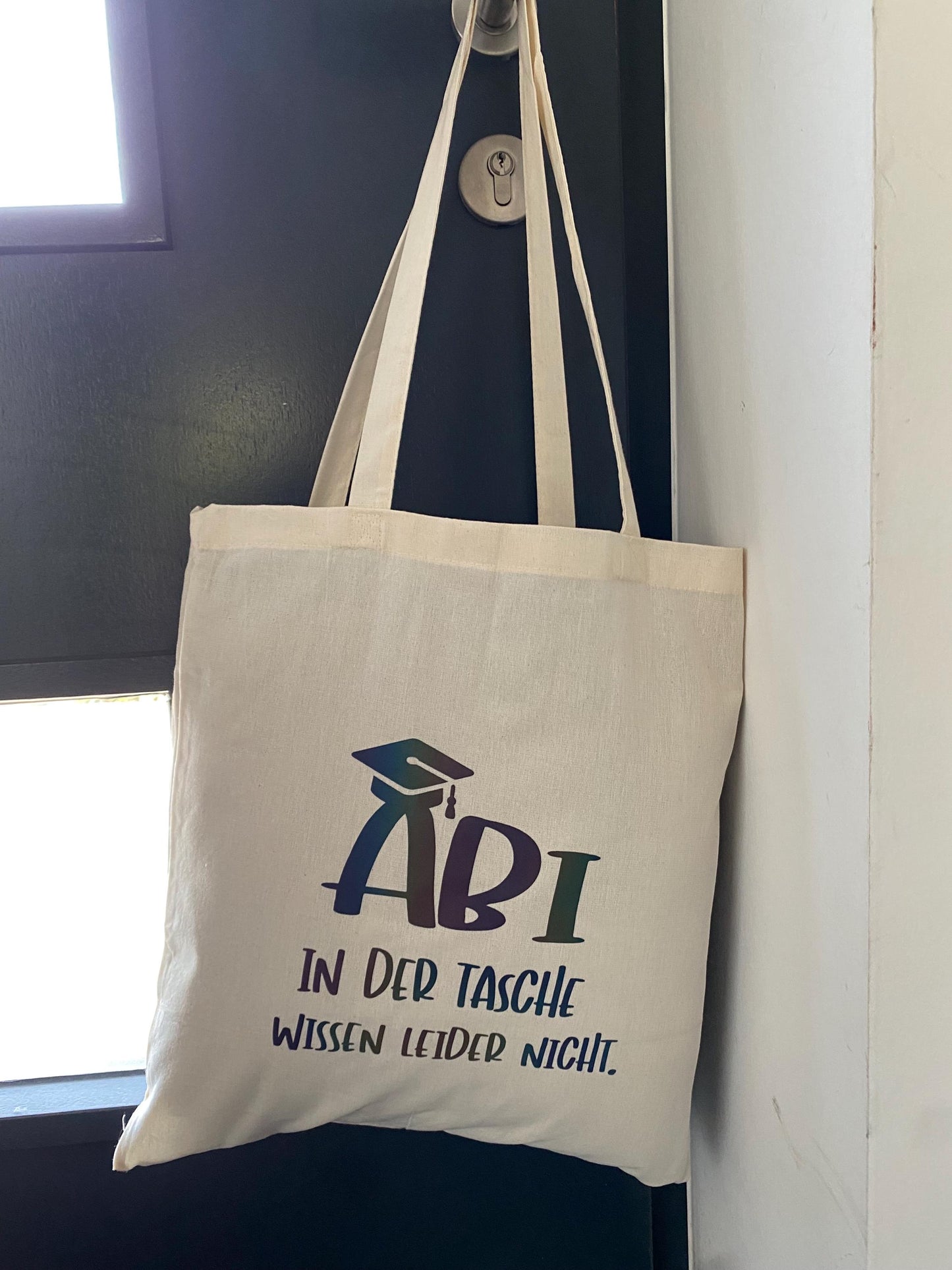 Witziger Jutebeute personalisiert Geschenk zum Abitur Geschenk Abi in der Tasche Abi 2025 Tragetasche