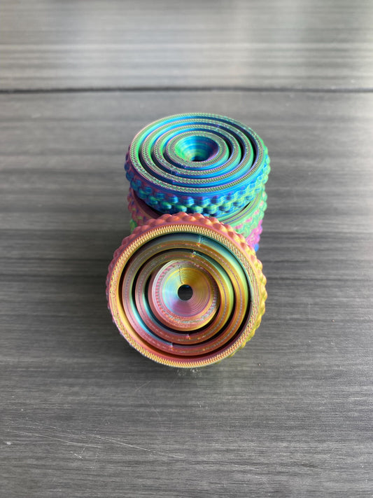 4-Ring Fidget Spinner Gyro – Hypnotisches Stressabbau Spielzeug – 3D-gedrucktes Fidget Toy – Konzentration & Entspannung Motorik Spielzeug